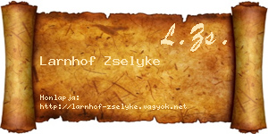 Larnhof Zselyke névjegykártya